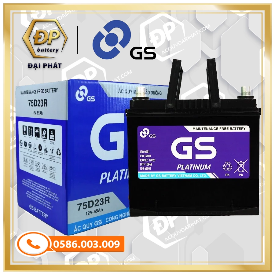 Ắc Quy GS MF 75D23R (12V-65Ah)