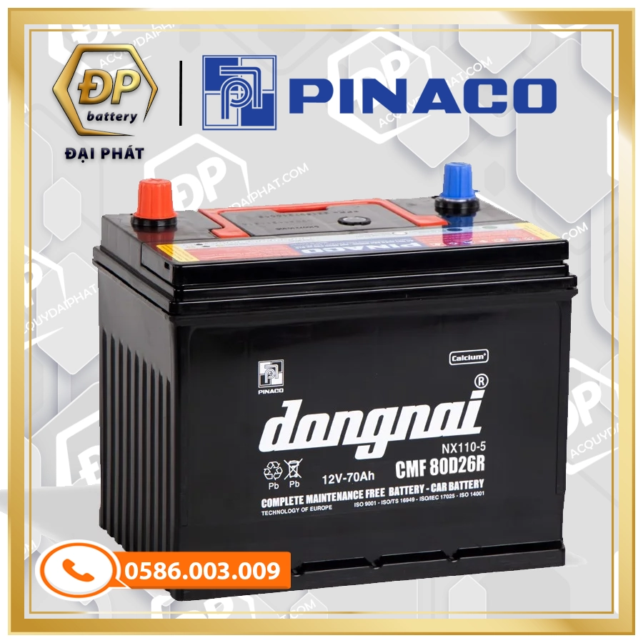 Ắc Quy Đồng Nai CMF 80D26R (12V-70Ah)