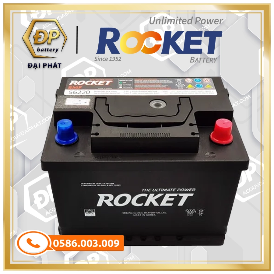 Ắc Quy Rocket SMF 56220 (12V-62Ah)