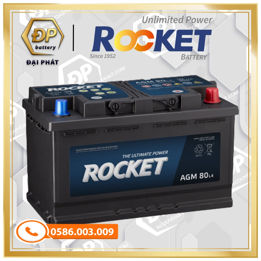 Ắc Quy Rocket AGM L4 (12V-80Ah)