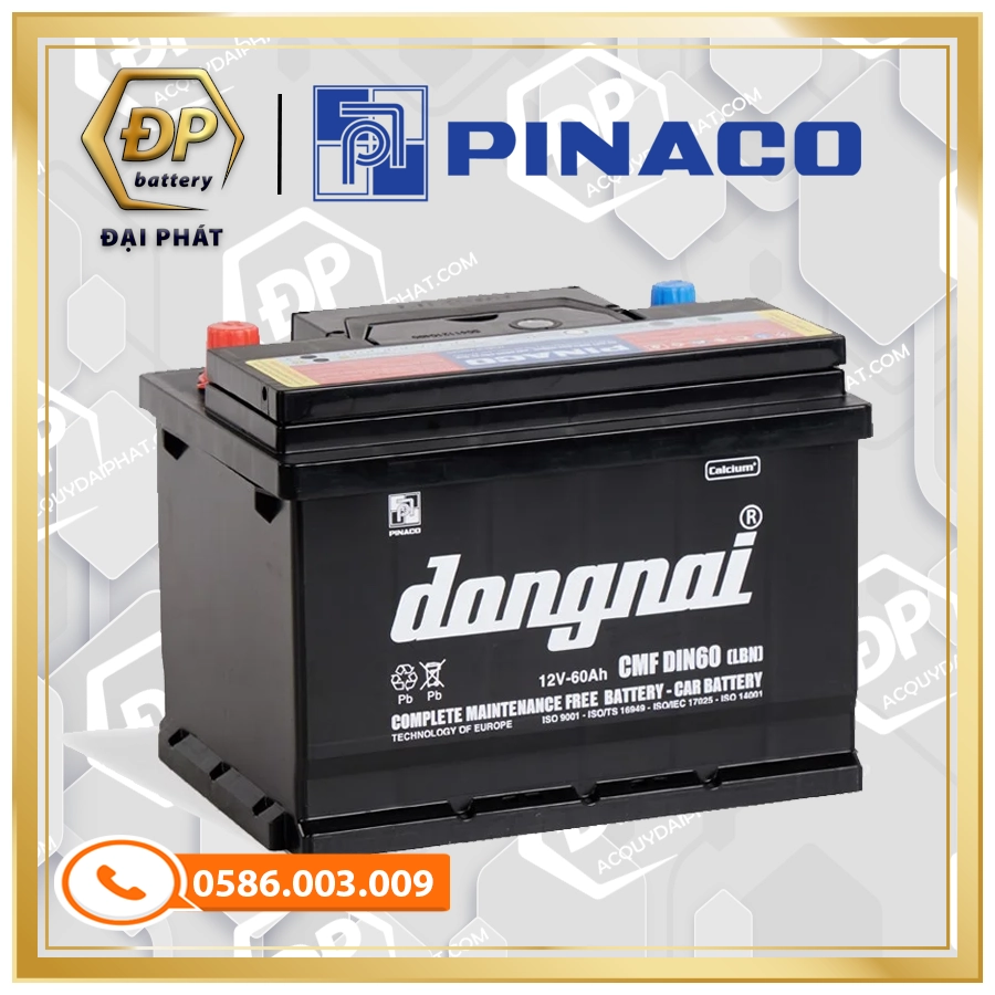 Ắc Quy Đồng Nai CMF DIN60-LBN (12V-60Ah)