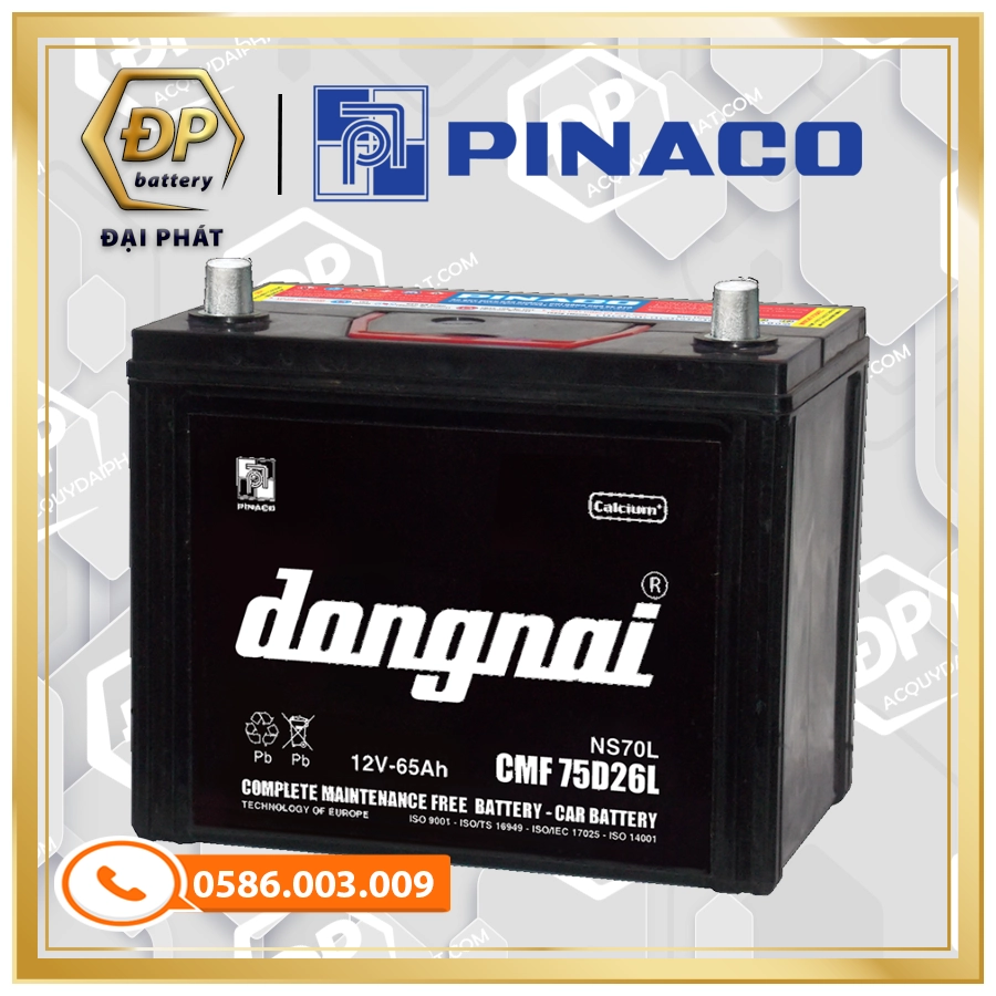 Ắc Quy Đồng Nai CMF 75D26L (12V-65Ah)