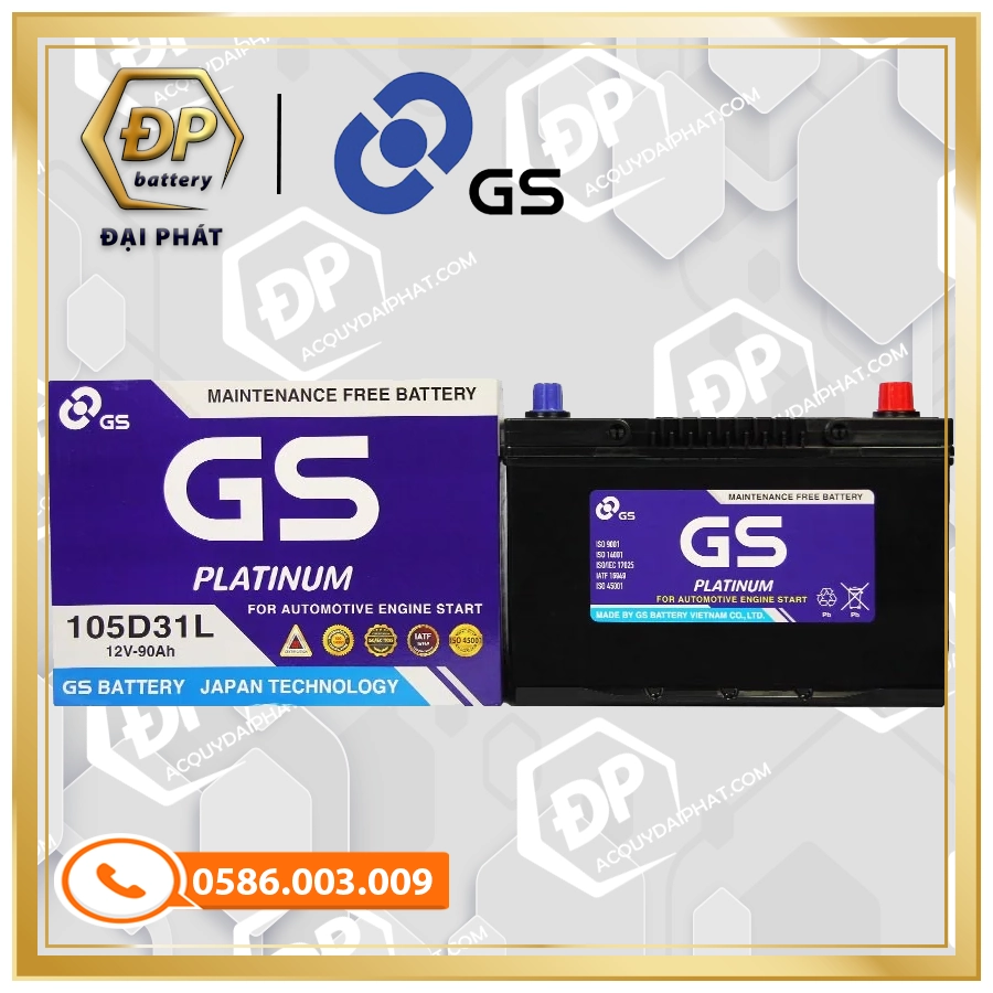 Ắc Quy GS MF 105D31L (12V-90Ah)