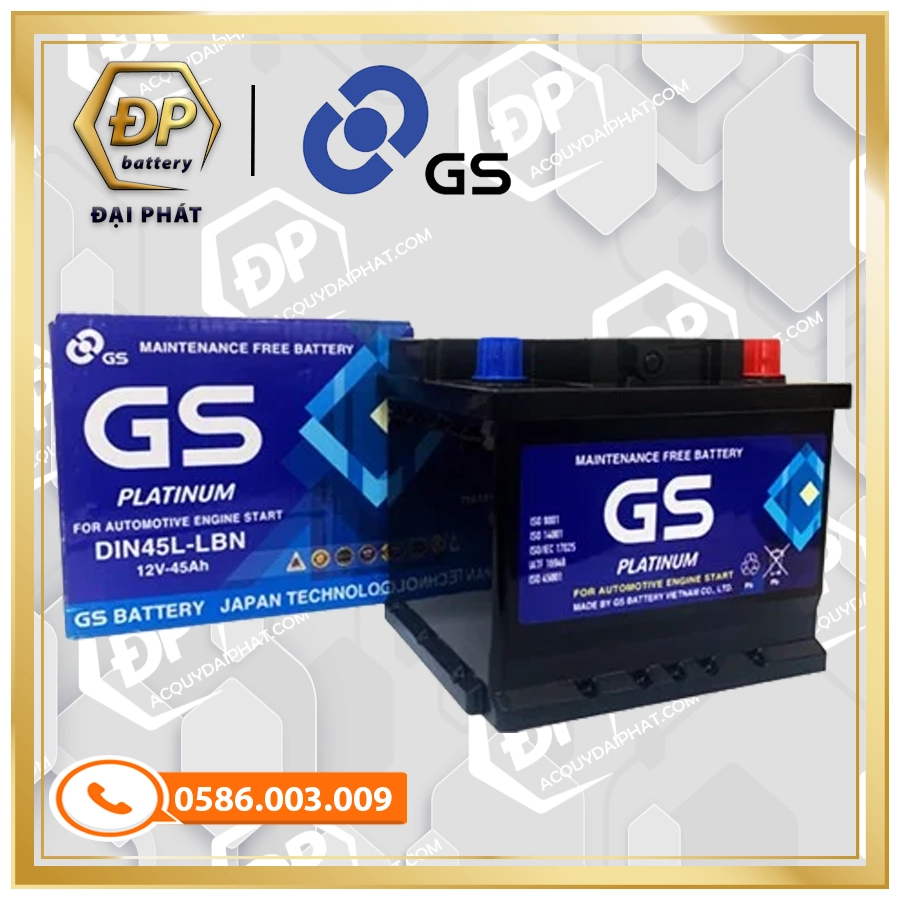 Ắc Quy GS DIN45L (12V-45Ah)