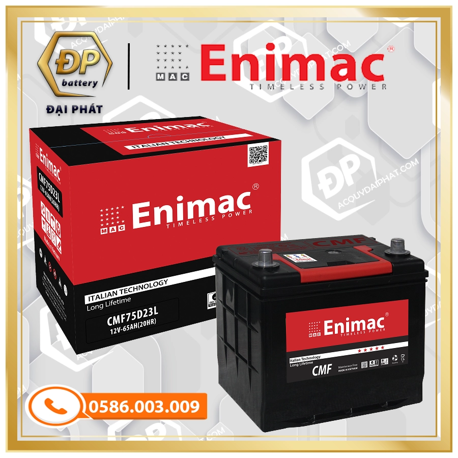 ẮC QUY ENIMAC CMF 75D23L (12V-65Ah)