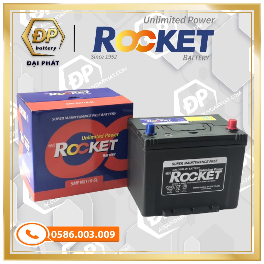 Ắc Quy Rocket SMF NX110-5/L (12V-70Ah)