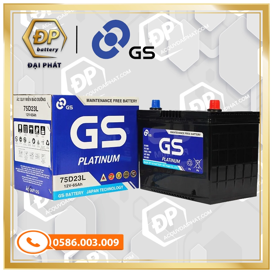 Ắc Quy GS MF 75D23L (12V-65Ah)