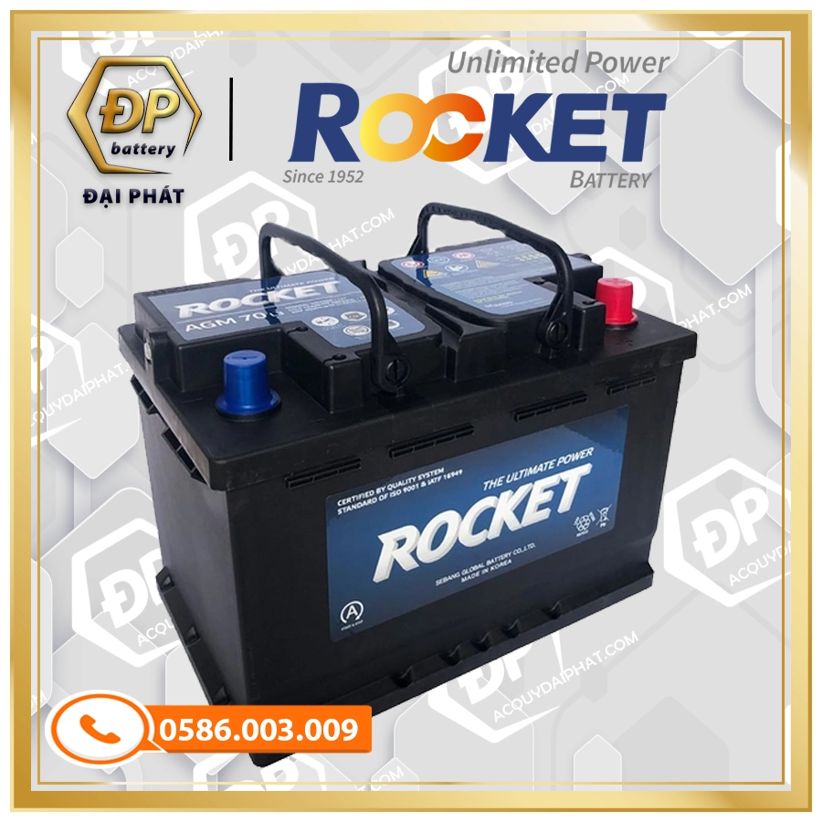 Ắc Quy Rocket AGM L2 (12V-60Ah)