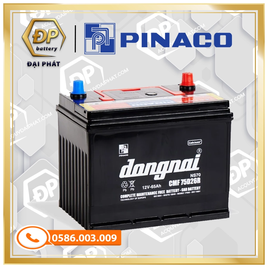 Ắc Quy Đồng Nai CMF 75D26R (12V-65Ah)