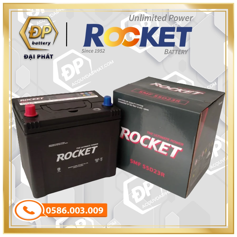 Ắc Quy Rocket SMF 55D23R (12V-60Ah)