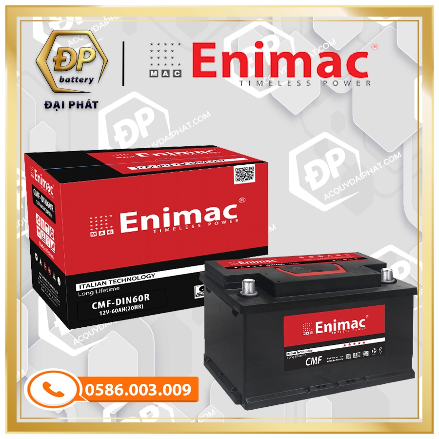 Ắc Quy Enimac DIN60R (12V-60Ah)