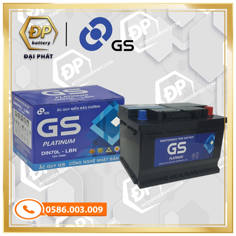 Ắc Quy GS DIN70L-LBN (12V-70Ah)