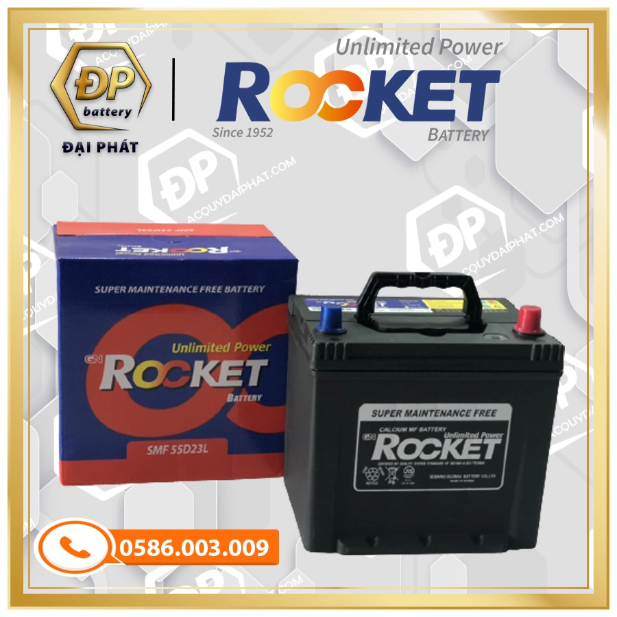 Ắc Quy Rocket SMF 55D23L (12V-60Ah)