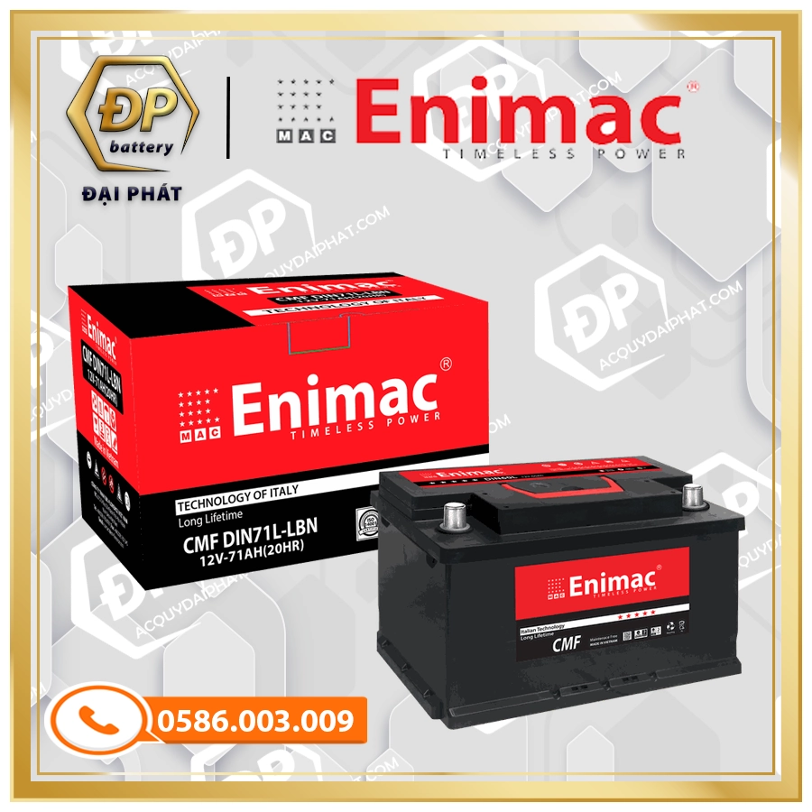 Ắc Quy Enimac DIN71L-LBN (12V-71Ah)