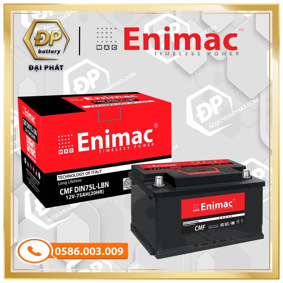 Ắc Quy Enimac DIN75L-LBN (12V-75Ah)
