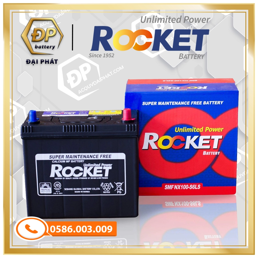 Ắc Quy Rocket SMF NX100-S6(L)S (12V-45Ah)
