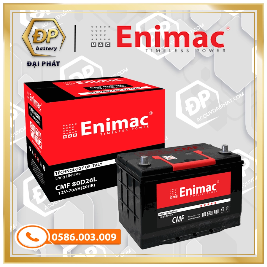 Ắc Quy ENIMAC CMF 80D26L (12V-70Ah)