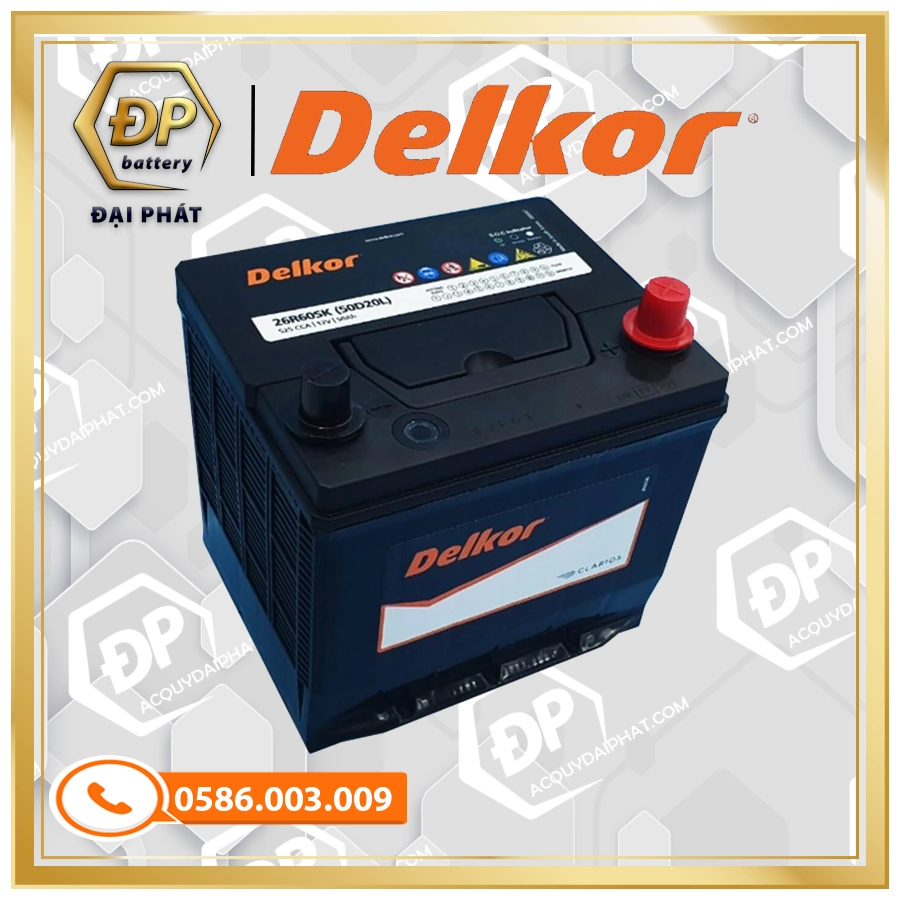 Ắc Quy Delkor 50D20L (12V-50Ah)